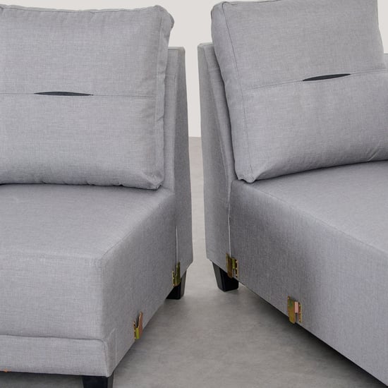 Berry Fabric 3-Seater Right Corner Sofa with Chaise - Grey