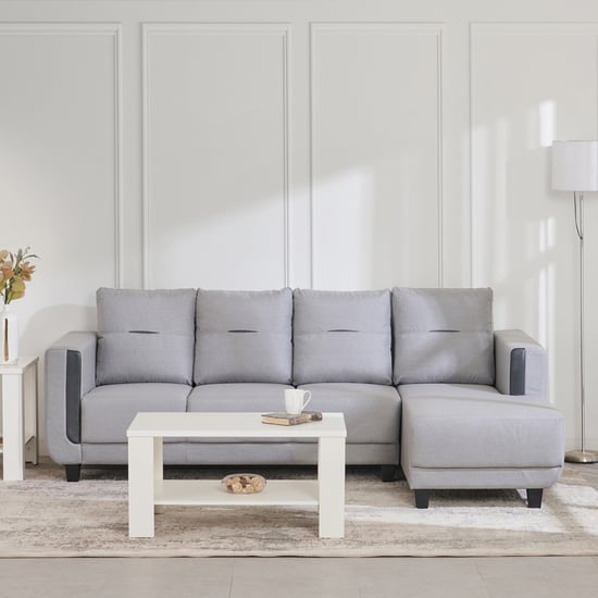 Berry Fabric 3-Seater Right Corner Sofa with Chaise - Grey