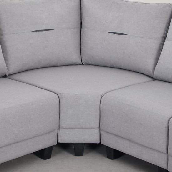 Berry Fabric 6-Seater Corner Sofa - Grey