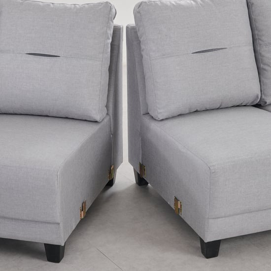 Berry Fabric 6-Seater Corner Sofa - Grey