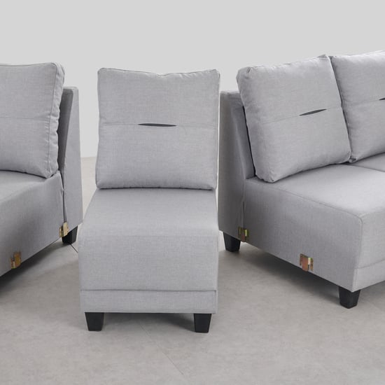 Berry Fabric 6-Seater Corner Sofa - Grey