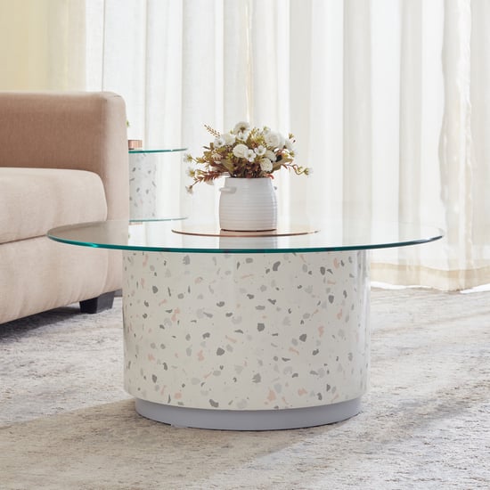 Terraroza Tempered Glass Top Coffee Table - Grey