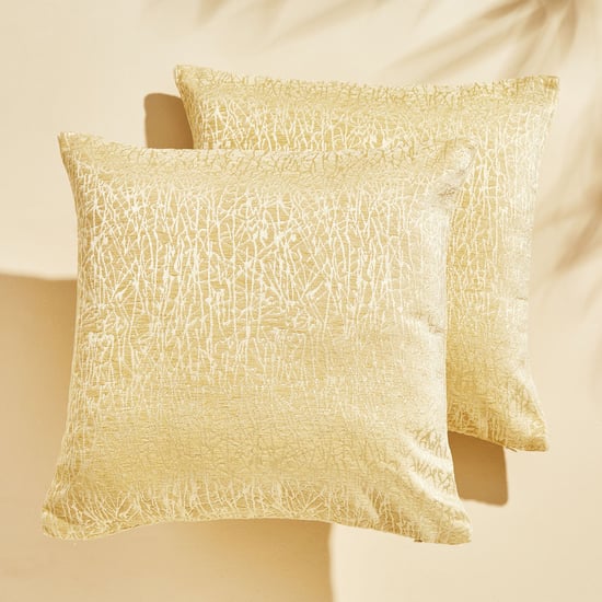 Calamus Vines Set of 2 Velvet Jacquard Cushion Covers - 40x40cm