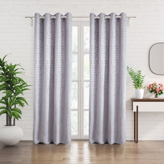 Calamus Grid Velvet Jacquard Room-Darkening Door Curtain