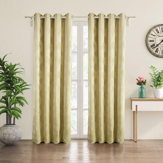 Calamus Ziggurat Jacquard Room-Darkening Door Curtain