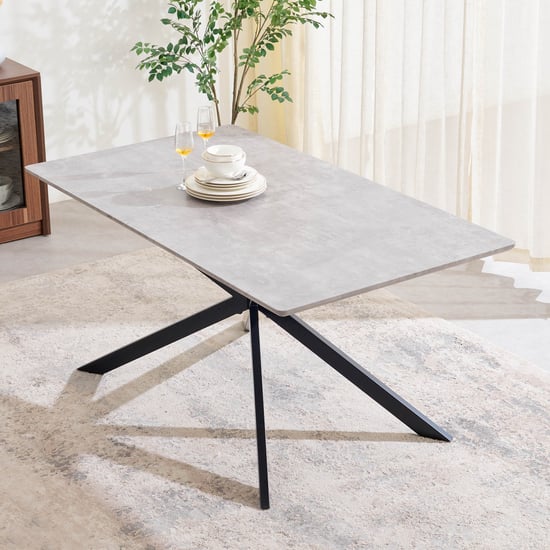 Voxen Ceramic 6-Seater Dining Table - Grey