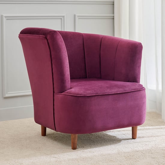 Helios Conard Velvet Accent Chair - Purple