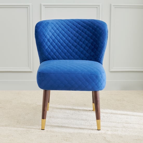 Helios Elon Velvet Accent Chair - Blue