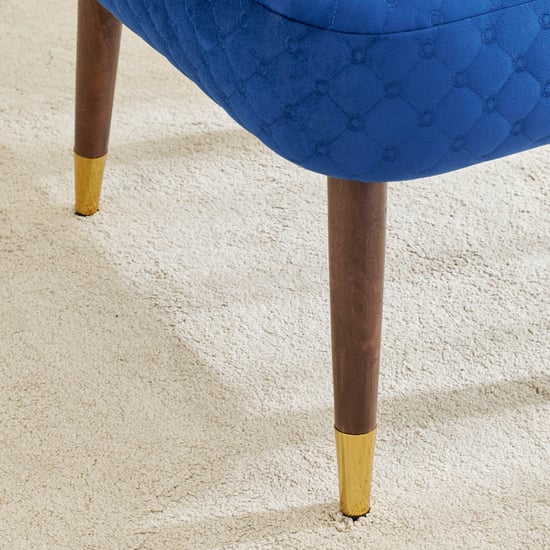 Helios Elon Velvet Accent Chair - Blue