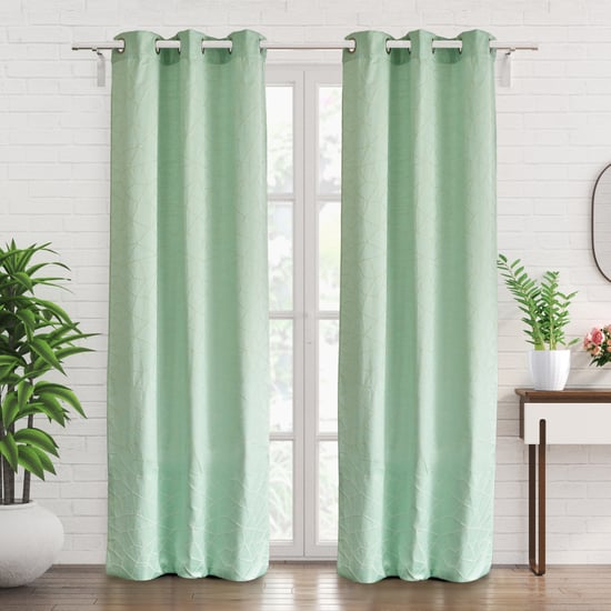 Jade Set of 2 Jacquard Light Filtering Door Curtains