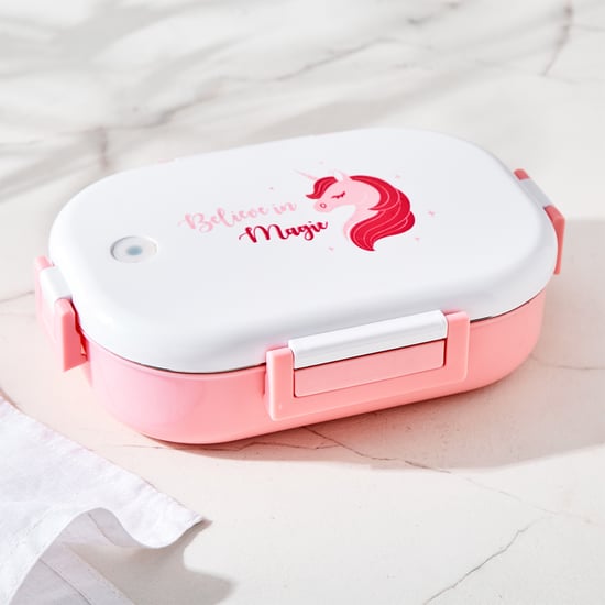 Back To School Unicorn Print Steel Lunch Box - 630ml