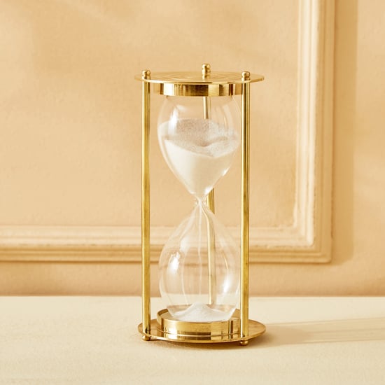Eternity Viva Rim Glass and Metal Hourglass Table Accent