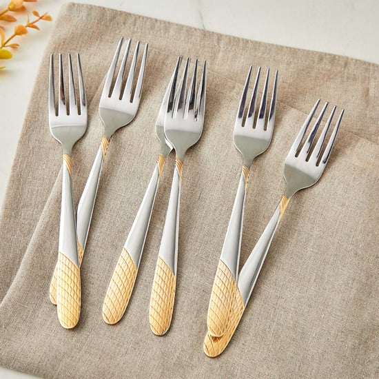 Glister Amara Set of 6 Stainless Steel Dinner Forks