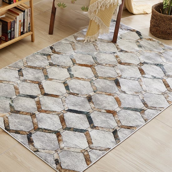 Zephyr Davon Geometric Woven Carpet - 180x120cm