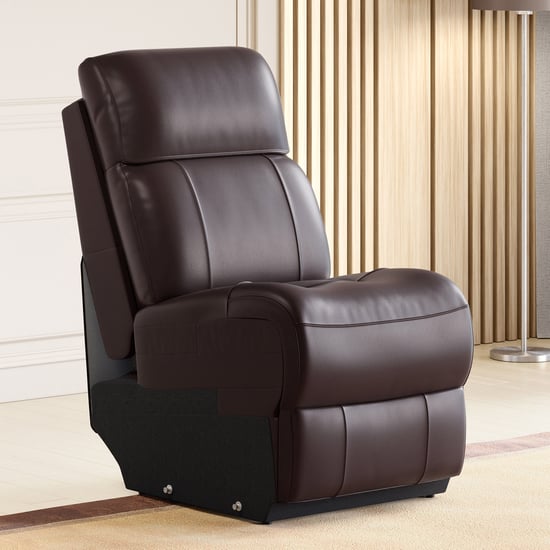 Stockhom Half Leather 1-Seater Stationary Recliner - Brown