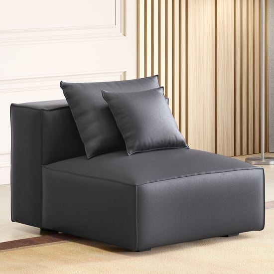 Mills Half Leather 1-Seater Armless Sofa