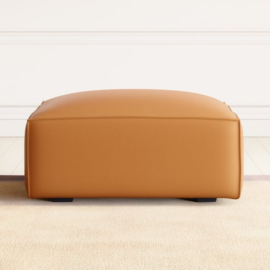 Mills Half Leather Ottoman