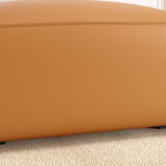 Mills Half Leather Ottoman