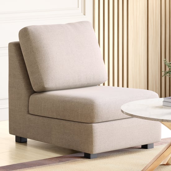 Wells Fabric 1-Seater Armless Sofa - Beige