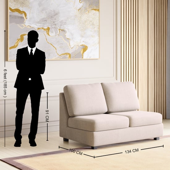 Wells Fabric 2-Seater Sofa - Beige