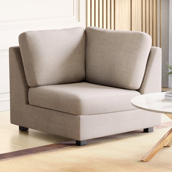 Wells Fabric 1-Seater Wedge Sofa - Beige