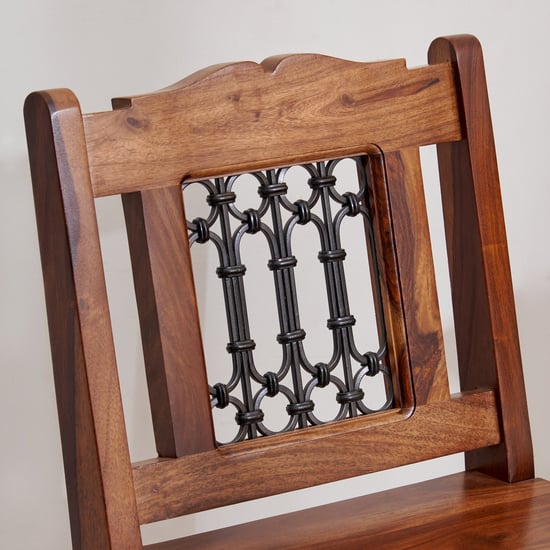 Helios Kian Sheesham Wood Bar Chair - Brown