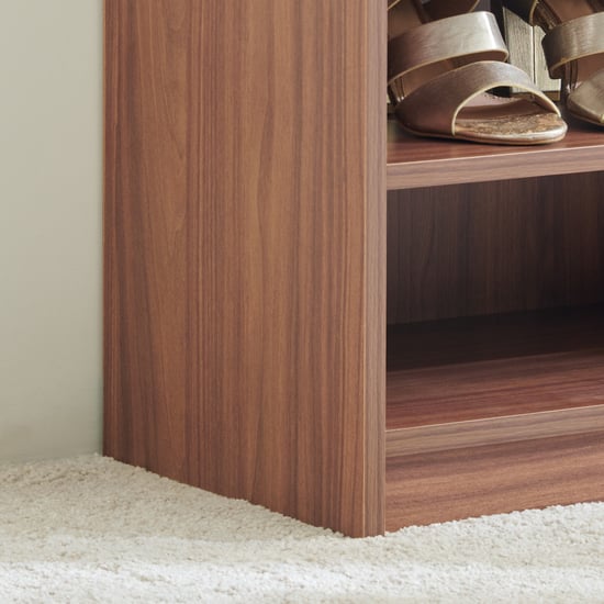 Helios Alton Merida 12 Pairs Shoe Rack - Walnut | Walnut