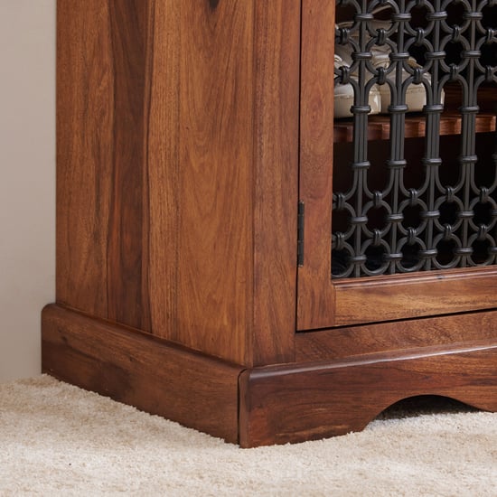 Helios Kian 12 Pairs Sheesham Wood Shoe Cabinet - Brown