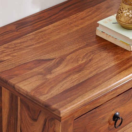 Helios Kian 12 Pairs Sheesham Wood Shoe Cabinet - Brown