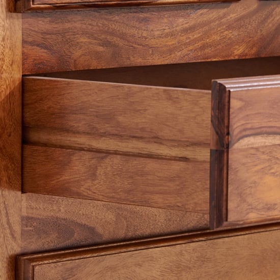 Helios Kian Sheesham Wood Chest of 5 Drawers - Brown