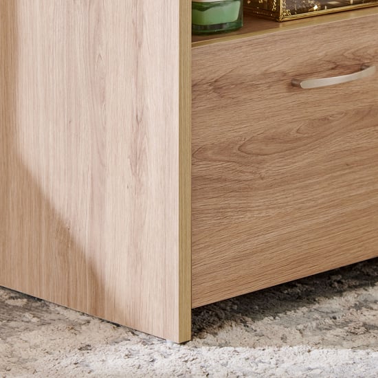 Helios Alton Dresser Mirror with Drawer - Oak