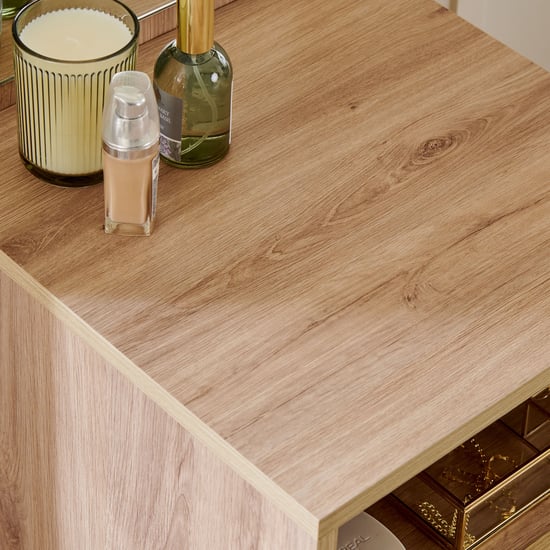 Helios Alton Dresser Mirror with Drawer - Oak