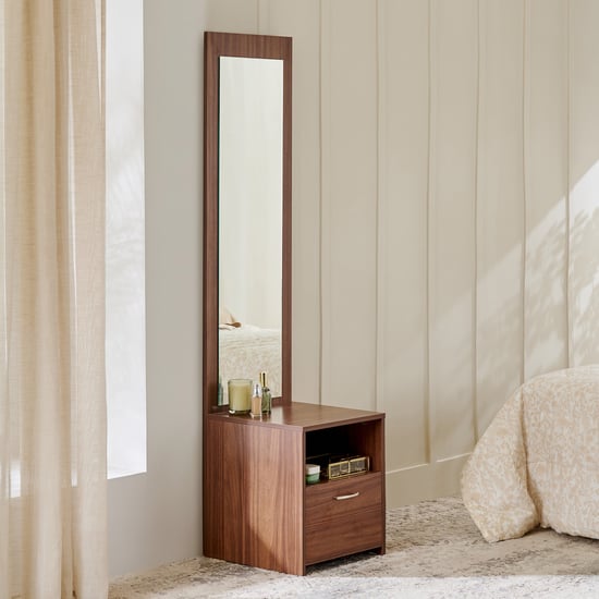 Helios Alton Dresser Mirror with Drawer - Walnut