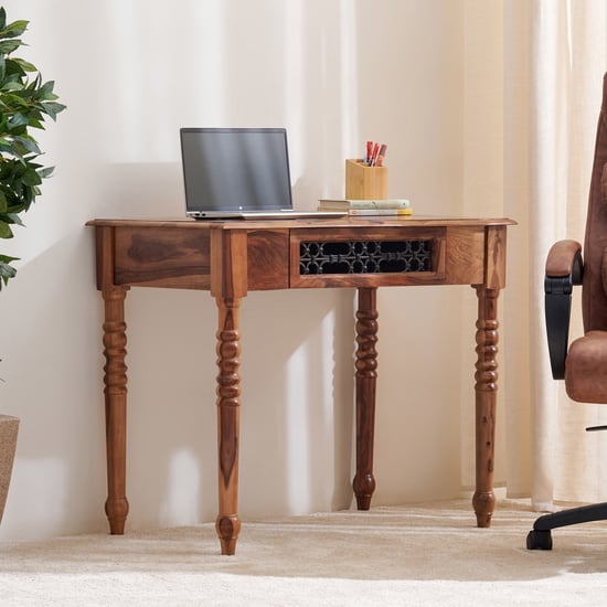 Helios Kian Sheesham Wood Study Desk - Brown