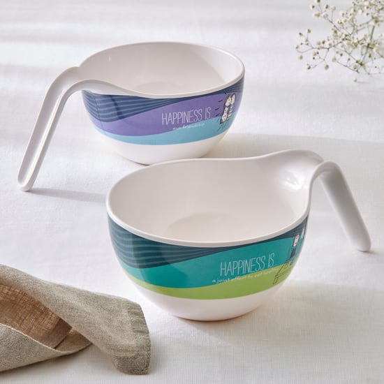 Melina Happiness Copper Set of 2 Melamine Printed Noodle Bowls - 650ml