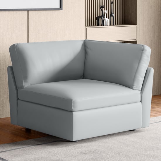 Alpine Half Leather 4-Seater Corner Sofa - Grey