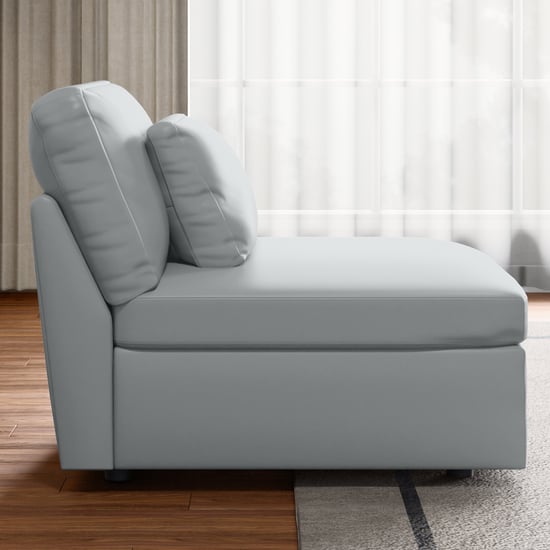 Alpine Half Leather 4-Seater Corner Sofa - Grey