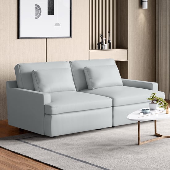 Alpine Half Leather 2-Seater Sofa - Grey
