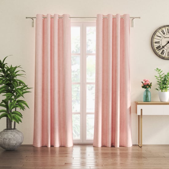 Chanderi Set of 2 Striped Sheer Door Curtains