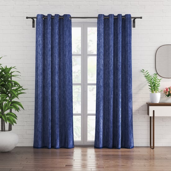 Chanderi Set of 2 Striped Sheer Door Curtains