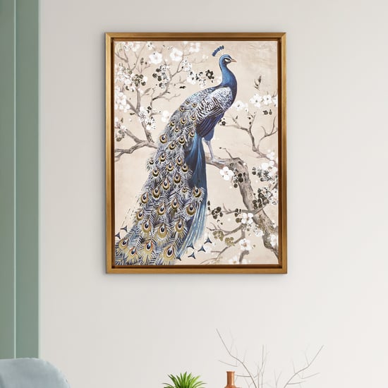 Artistry Canvas Peacock On Branch Picture Frame - 60x80cm