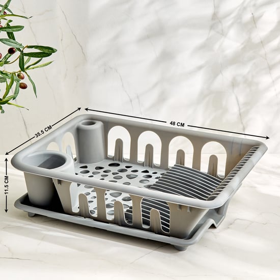 Orion Menestys Dish Rack with Drainer Plate Grey Plastic
