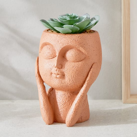 Gloria Human Artificial Succulent in Polyresin Planter