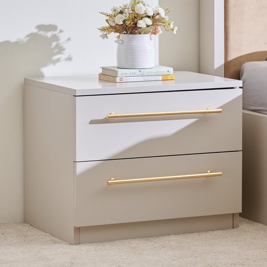 Dante Bedside Table with Drawers - Grey