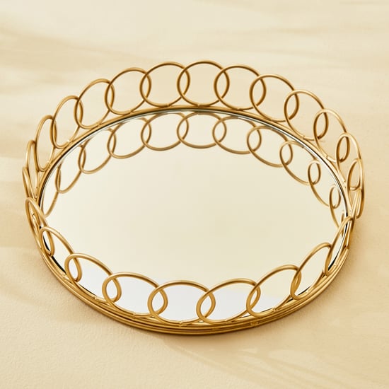 Leon Orbit Metal Decorative Mirror Tray