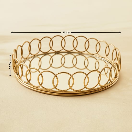 Leon Orbit Metal Decorative Mirror Tray