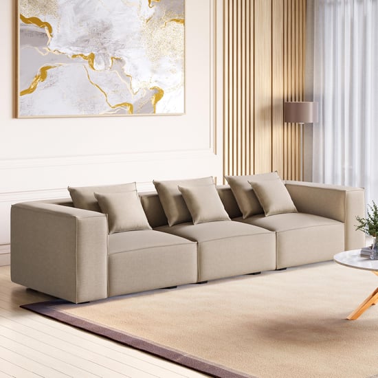 Mills Fabric 3-Seater Sofa