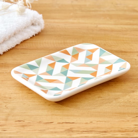 Mekong Apex Ceramic Printed Soap Dish