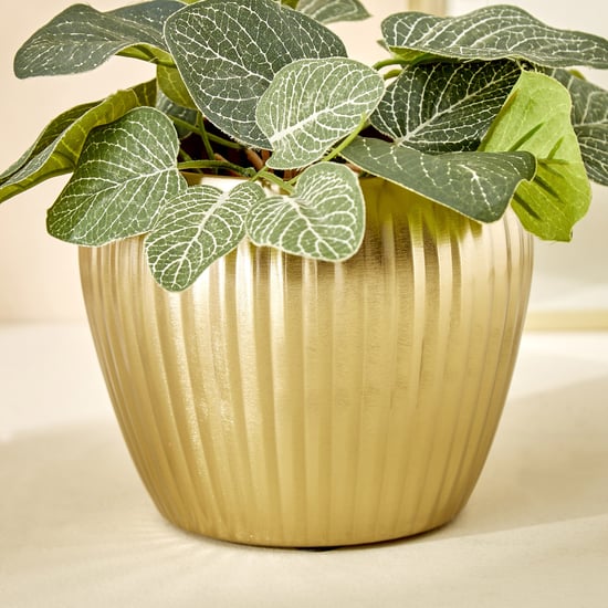 Gloria Amaze Metal Ribbed Planter