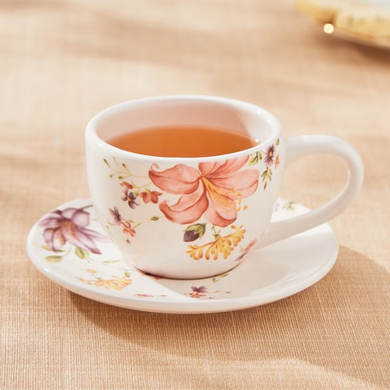 Moksha Lily Ironstone Printed Cup and Saucer - 230ml